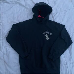 Black Hoodie with Embroidered Design